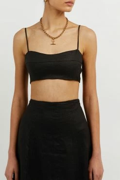 DISSH Boutiques CLOTHING HEATHER BLACK SPLIT FRONT SKIRT