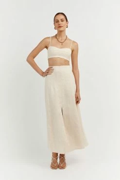 DISSH Boutiques HEATHER BUTTER SPLIT FRONT SKIRT CLOTHING