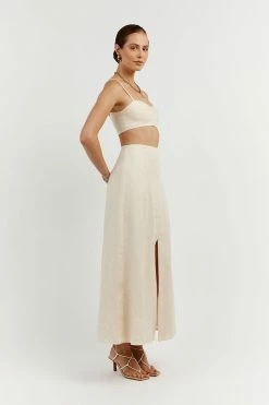 DISSH Boutiques HEATHER BUTTER SPLIT FRONT SKIRT CLOTHING