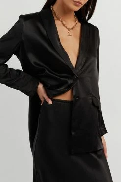 Outlet π DISSH Boutiques BOBBY BLACK SATIN BIAS CUT π SKIRT β 7 DISSH Boutiques BOBBY BLACK SATIN BIAS CUT SKIRT