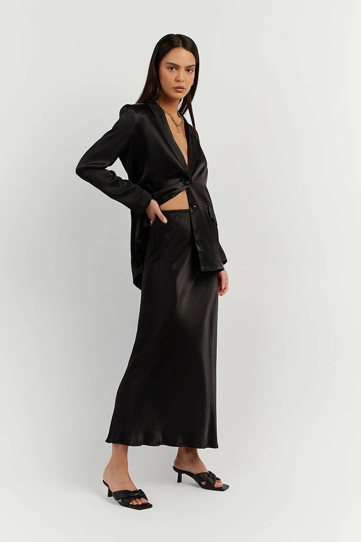 Outlet π DISSH Boutiques BOBBY BLACK SATIN BIAS CUT π SKIRT β 4 DISSH Boutiques BOBBY BLACK SATIN BIAS CUT SKIRT