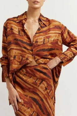 DISSH Boutiques SUNMOTION RUNWAY ALEX BROWN WATERCOLOUR MIDI SKIRT