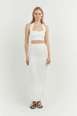 DISSH Boutiques WILLOW WHITE STRAIGHT LONG SKIRT