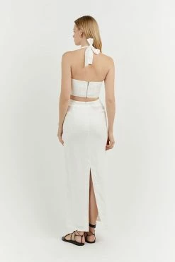 DISSH Boutiques WILLOW WHITE STRAIGHT LONG SKIRT