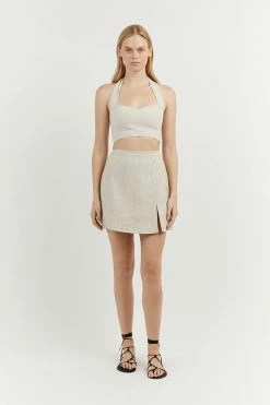 DISSH Boutiques WILLOW NATURAL SPLIT MINI SKIRT CLOTHING