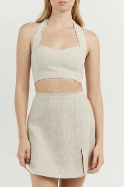DISSH Boutiques WILLOW NATURAL SPLIT MINI SKIRT CLOTHING