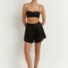 DISSH Boutiques ALBER BLACK LINEN SHORT