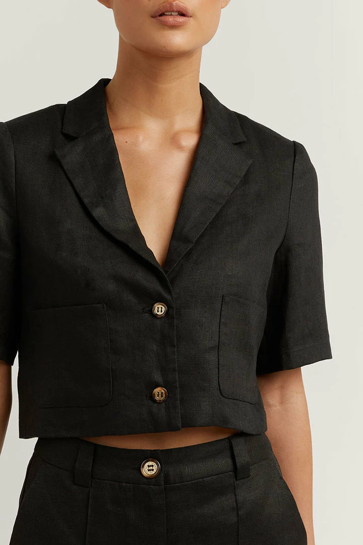 Wholesale ๐ DISSH Boutiques CLOTHING LOGAN BLACK LINEN SHORT ๐ 6 DISSH Boutiques CLOTHING LOGAN BLACK LINEN SHORT