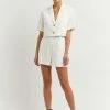 DISSH Boutiques LOGAN OFF WHITE LINEN SHORT CLOTHING