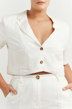 Best Sale π DISSH Boutiques LOGAN OFF WHITE LINEN SHORT CLOTHING π€© 16 DISSH Boutiques LOGAN OFF WHITE LINEN SHORT CLOTHING