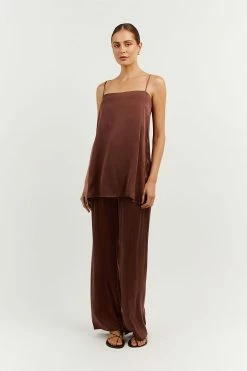 DISSH Boutiques THE BUMP FRIENDLY EDIT EVANS MAHOGANY SILK PANT