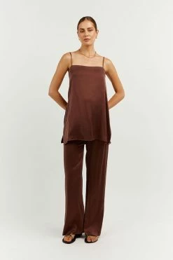 DISSH Boutiques THE BUMP FRIENDLY EDIT EVANS MAHOGANY SILK PANT