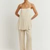 DISSH Boutiques MASON BEIGE GEO DRAWSTRING PANT THE BUMP FRIENDLY EDIT