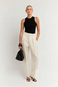 DISSH Boutiques CLOTHING JACKSON CREAM TAPERED LEG PANT