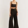 DISSH Boutiques FLICK BLACK LINEN PANT