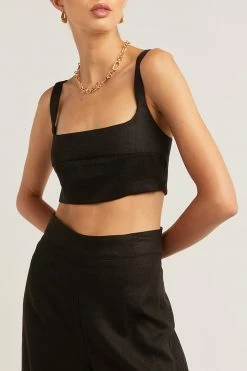 DISSH Boutiques FLICK BLACK LINEN PANT