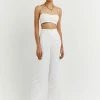 DISSH Boutiques FLICK WHITE LINEN PANT CLOTHING