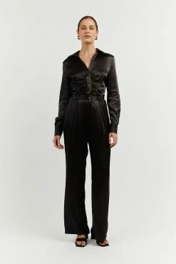 DISSH Boutiques CLOTHING SIMONE BLACK STRAIGHT TROUSER