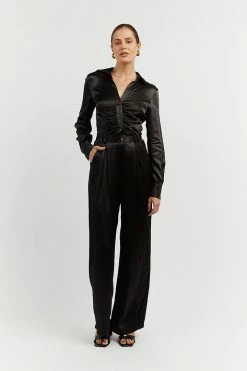 DISSH Boutiques CLOTHING SIMONE BLACK STRAIGHT TROUSER