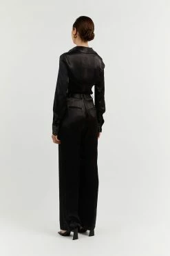 DISSH Boutiques CLOTHING SIMONE BLACK STRAIGHT TROUSER