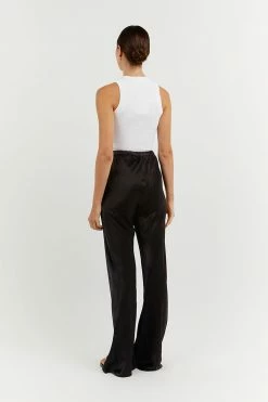 DISSH Boutiques SETS SIMONE BLACK SATIN BIAS CUT PANT
