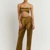 DISSH Boutiques SIMONE CHARTREUSE SATIN BIAS PANT
