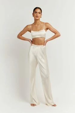 DISSH Boutiques CLOTHING SIMONE PEARL SATIN BIAS CUT PANT