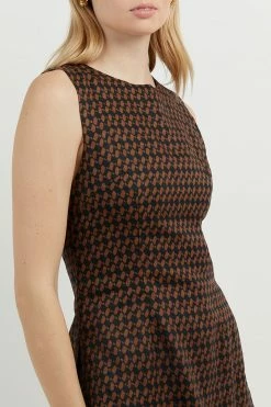 DISSH Boutiques CLOTHING FAME BLACK CHOC GEO LINEN PANT