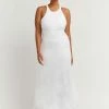 DISSH Boutiques CLOTHING ANDREA WHITE LINEN MIDI DRESS