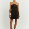 DISSH Boutiques DAPHNE BLACK LINEN MINI DRESS CLOTHING