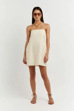 DISSH Boutiques DAPHNE BUTTER LINEN MINI DRESS