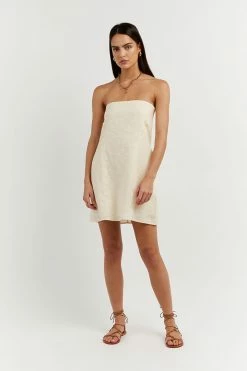 DISSH Boutiques DAPHNE BUTTER LINEN MINI DRESS