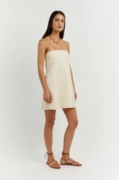 DISSH Boutiques DAPHNE BUTTER LINEN MINI DRESS