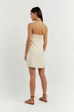 DISSH Boutiques DAPHNE BUTTER LINEN MINI DRESS