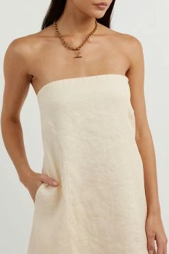 DISSH Boutiques DAPHNE BUTTER LINEN MINI DRESS