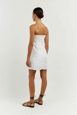 Cheapest ๐ DISSH Boutiques CLOTHING DAPHNE WHITE LINEN MINI ๐ DRESS โจ 8 DISSH Boutiques CLOTHING DAPHNE WHITE LINEN MINI DRESS