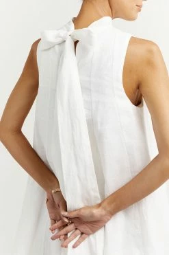 DISSH Boutiques DRESSES AISLE WHITE LINEN PANEL MINI DRESS