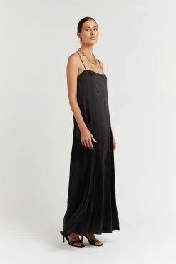 Discount ๐ฏ DISSH Boutiques EVANS BLACK SILK SLIP MIDI ๐ DRESS ๐ฏ 17 DISSH Boutiques EVANS BLACK SILK SLIP MIDI DRESS