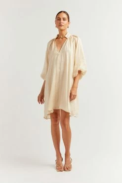 DISSH Boutiques EMPIRE BUTTER SMOCK MINI DRESS