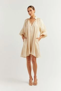 DISSH Boutiques EMPIRE BUTTER SMOCK MINI DRESS