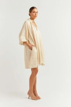 DISSH Boutiques EMPIRE BUTTER SMOCK MINI DRESS