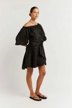 Hot Sale โ๏ธ DISSH Boutiques PIP BLACK LINEN ๐ DRESS THE BUMP FRIENDLY EDIT ๐ 9 DISSH Boutiques PIP BLACK LINEN DRESS THE BUMP FRIENDLY EDIT