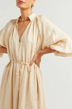 DISSH Boutiques EMPIRE BUTTER SMOCK MIDI DRESS THE BUMP FRIENDLY EDIT