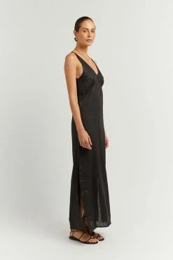 Buy โค๏ธ DISSH Boutiques TULLY BLACK LINEN MIDI ๐ DRESS ๐ 9 DISSH Boutiques TULLY BLACK LINEN MIDI DRESS