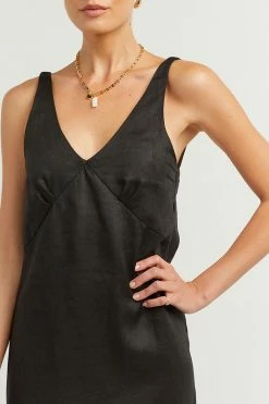 Buy โค๏ธ DISSH Boutiques TULLY BLACK LINEN MIDI ๐ DRESS ๐ 11 DISSH Boutiques TULLY BLACK LINEN MIDI DRESS