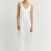 DISSH Boutiques TULLY WHITE LINEN MIDI DRESS CLOTHING