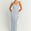 DISSH Boutiques PELLY BABY BLUE SLIP MIDI DRESS