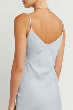 DISSH Boutiques PELLY BABY BLUE SLIP MIDI DRESS