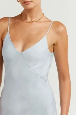 DISSH Boutiques PELLY BABY BLUE SLIP MIDI DRESS