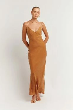 DISSH Boutiques PELLY TURMERIC SLIP MIDI DRESS THE BUMP FRIENDLY EDIT